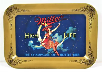 Vintage Miller High Life Beer Girl On Moon Metal Tip Tray Old Unused Dist Stock • $89.99