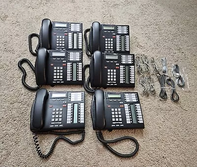 Nortel Networks T7316e Charcoal Telephone Lot Of 6 W/ Wall Mounts & Phone Cords • $149.99