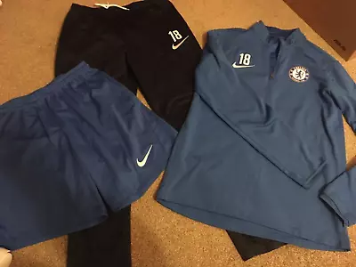 Mens Medium Nike Chelsea Foundation FC Quarter Zip Jacket Track Trousers Shorts • £12.25