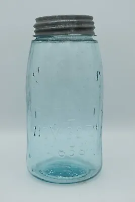 Mason's Cross Ball Blue PATENT NOV.30TH 1858 Ground Lip Quart Fruit Jar • $29.95