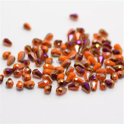 98pcs 3x5mm Teardrop Beads Crystal Beads Waterdrop Beads Loose Bead Diy • $1.99