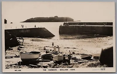 Mullion Cove Harbour Real Photo Cornwall England Vintage Unposted RPPC Postcard • £7