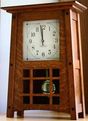 McCoy Mantle Clock Amish Made Solid Quarter Sawn Oak Wood Quartz Dual Chime! • $579.99