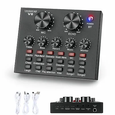 HiFi Live Sound Card Multiple Effects Mixer Board Streaming Audio Voice Changer • $24.99