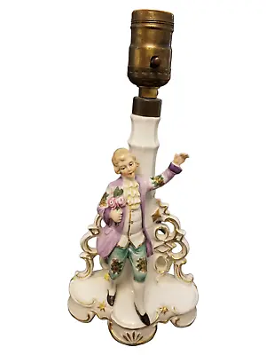 Vintage Victorian Lamp Porcelain Man Figure 10.5 In Height Made In Germany • $60