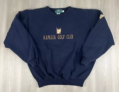 Vintage 90s Kapalua Golf Club Hawaii Maui Crewneck Sweatshirt Embroidered Large • $24.95