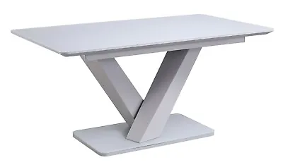 Light Grey Glass Extending Dining Table L120-160cm X W80cm X H76cm RACHEL • £579