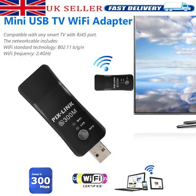 £9.99 • Buy Wireless LAN Adapter WiFi Dongle RJ-45 Ethernet Cable For Samsung Smart TV UK