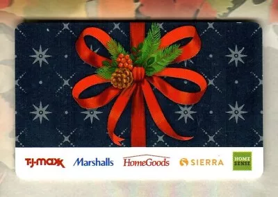 T.J.MAXX / MARSHALLS / HOME GOODS Christmas Bow  ( 2023 ) Foil Gift Card ( $0 ) • $2.50