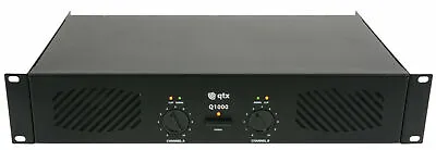 Qtx Q1000 Power Amplifier 1000W Stereo 2U Rack Mountable Fan Cooled Amp • £200