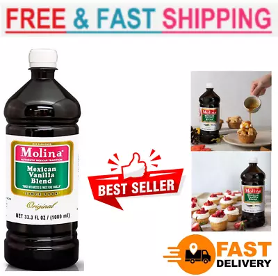 New Molina Vainilla Mexican Vanilla Blend Vanillin Extract 33.3oz .Best Price • $14.45