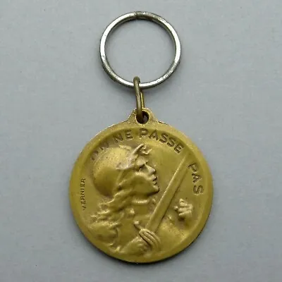 French Antique Medal. WWI Verdun. Woman Marianne Female. Helmet. Pendant. • $29.99