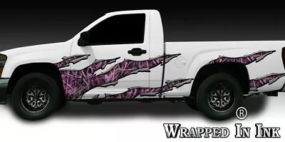 Truck Side Graphics Rocker Panel Ripped Metal Pink Tall Grass Camo Camouflage 01 • $169.99