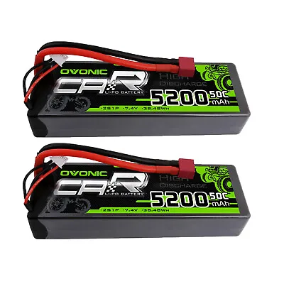 2pcs 50C 5200mAh 7.4V LiPo Battery 2S Deans Hardcase For RC Car Truck Heli Boat • $37.99