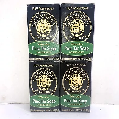 Lot Of 4 ~ Vintage GRANDPA'S BAR SOAP ~ Pine Tar Soap ~ Vegetable Based NEW • $24.80