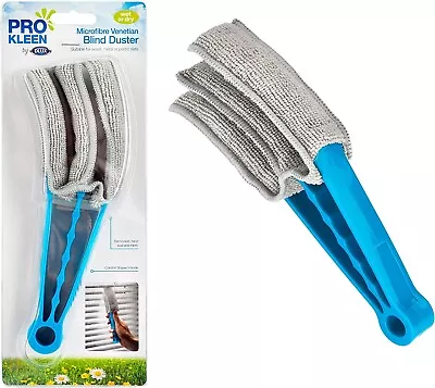 Venetian Blind Duster Cleaner Microfibre Brush 3 Pronged Triple Action Washable • £3.99