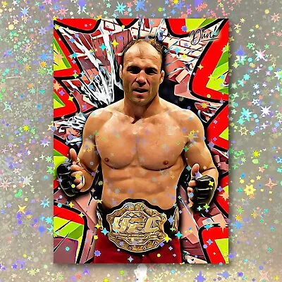 Randy Couture Holographic Knockout Sketch Card Limited 1/5 Dr. Dunk Signed • $29.99