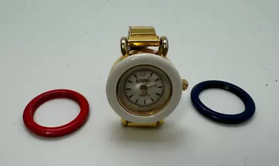 Vintage Gitano Finger Watch Ring Gold Tone With 3 Face Bands • $59.97