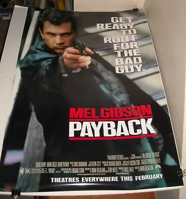 Rolled 1998 Payback Advance Double Sided Movie Poster Mel Gibson Maria Bello • $9.99