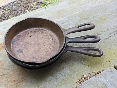 Lot Of 3 Cast Iron Skillets #3  • $12