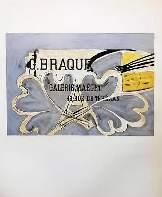 “georges Braque Galerie Maeght Paris 1952” By G. Braque Lithograph (5h-gb-04) • $34.95