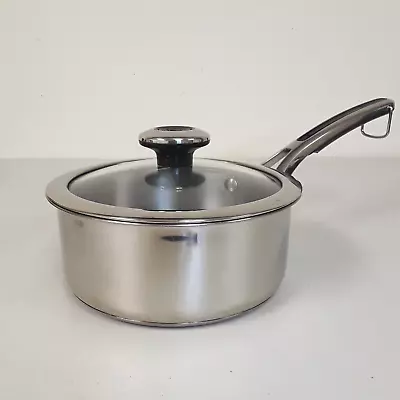 Vintage Revere Ware 1801 2 Qt. Saucepan 1916g W Glass Lid Stainless Steel RARE • $59.97