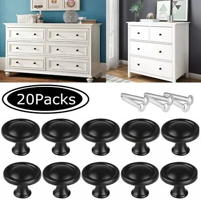 20 Pcs Cabinet Knobs Hardware Bedroom Kitchen Drawer Cupboard Handle Pulls Black • $7.96