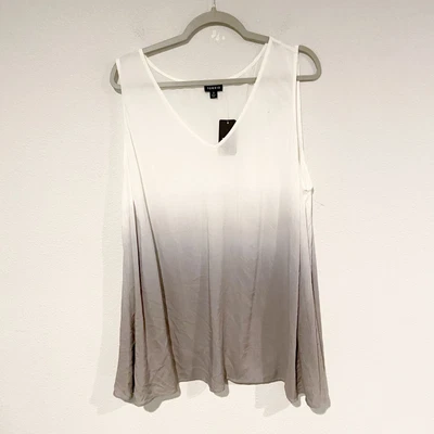 $25 • Buy Torrid Blouse Challis Dip Dye Tank Size 3X Womens NEW White Gray Ombre