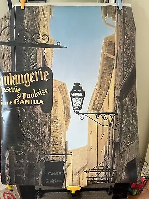 Vtg Old Market Street Poster St. Pauloise L Morisset Sculpteur 34”X43” Paris?? • $79.99