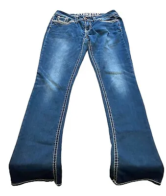 $21.99 • Buy Women's HYDRAULIC Jeans Lola Curvy Micro Boot Sz 9/10 32  Inseam Low Rise Bling