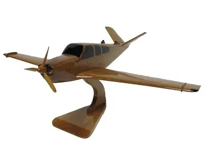 Beechcraft V35 Bonanza V Tail Wooden Mahogany Wood Pilot Model Airplane FLAW • $99.95