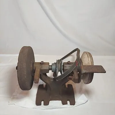 Belt Driven Bench Grinder/Buffer HD Cast Iron Vintage With Grinding Stones  • $39.94