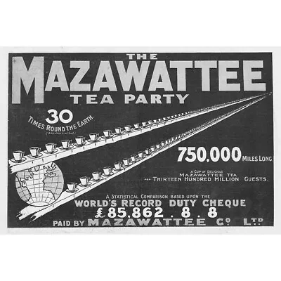 MAZAWATTEE TEA Round The World Theme Victorian Advertisement 1900 • $12.32