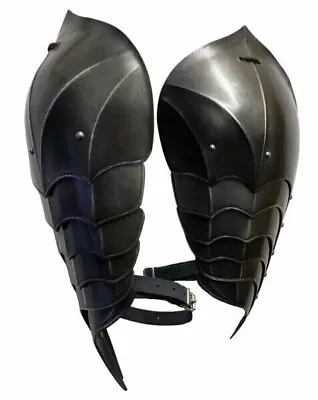 Medieval Steel Larp Warrior Gothic Dark Pair Of Pauldrons Armor Shoulder • $94.83