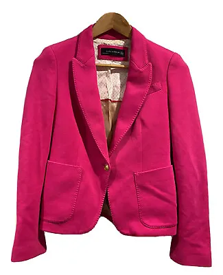 Zara Basic Single Button Blazer Jacket Size: 2 Magenta Pink! • $25.46