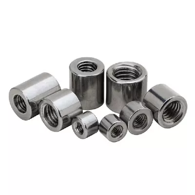 £2.82 • Buy M3-M16 Female Threaded Round Sleeve Rod Bar Stud Connector Nuts A2 Stainless