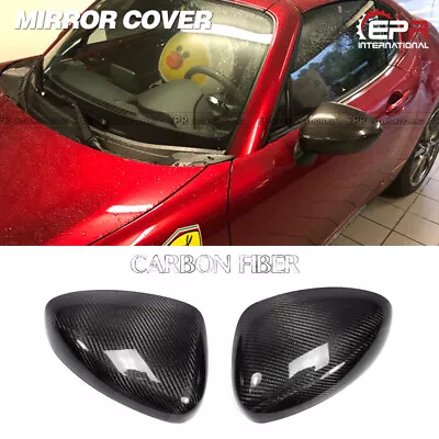 For Mazda MX5 ND5RC Miata Roadster Carbon Fiber Rearview Mirror Trim Stick Cover • $174.38