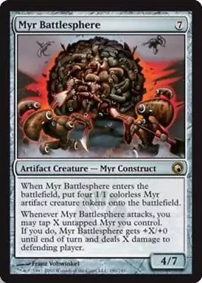 1 X Myr Battlesphere - Scars Of Mirrodin - Heavy Play - MTG • $0.99