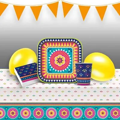 Mexican Fiesta Theme Party Decorations Balloons Banner Tableware Supplies Pinata • £3.15