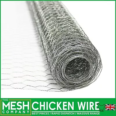 Bargain Chicken Wire Netting Mesh Net Rabbit Aviary Fence Pet 5m & 10m Roll • £14.99