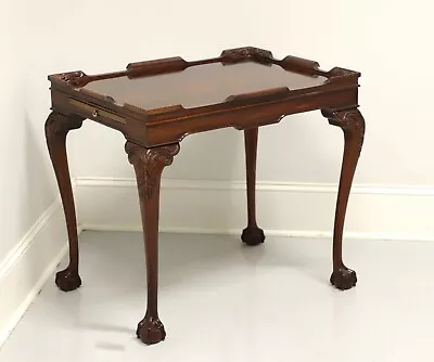 Late 20th Century Solid Flame Mahogany Chippendale Tea Table B • $795