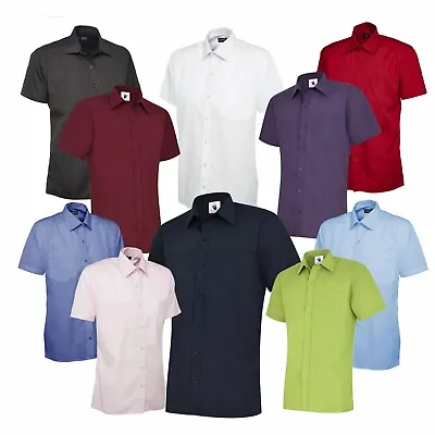 UC710 UNEEK Mens Half Sleeve Poplin Shirt Office Work Formal Uniform Dress Shirt • £13.26