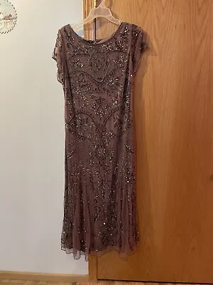 Pizarro Nights Dress Maroon With Beading 14 Mother Of The Bride Dress • $80
