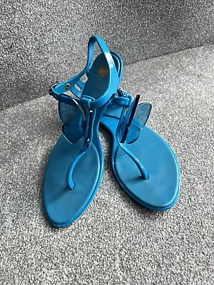 Mel By Melissa Sandals Jelly T Bar Butterfly Blue Size 5 • £2.50