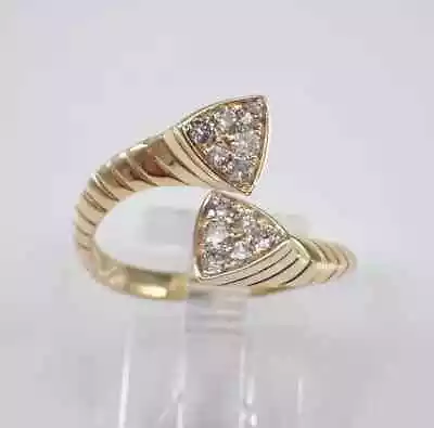 1Ct Round Cut Moissanite Crossover Pyramid Wedding Band 14k Yellow Gold Plated • $129.59