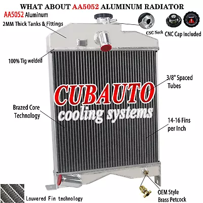 3 Row Aluminum Radiator For Tractor Massey Ferguson Harris MH50 184525M91 • $129