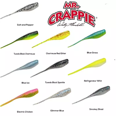 Strike King Mr. Crappie Lightning Shad MRCLS2 Panfish Lures Choice Of Colors • $2.35