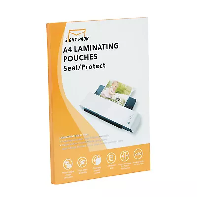 100 X A4 LAMINATING POUCHES GLOSS LAMINATOR LAMINATE SHEETS SLEEVES 150 MICRONS • £8.90