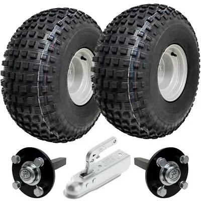 22x11.00-8 Knobby ATV Quad Trailer Kit Wheels Axles Hitch Load Capacity 310kgs • £206.66