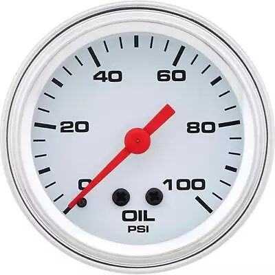 Speedway Mechanical Oil Pressure Gauge 2-1/16 Inch White • $33.99